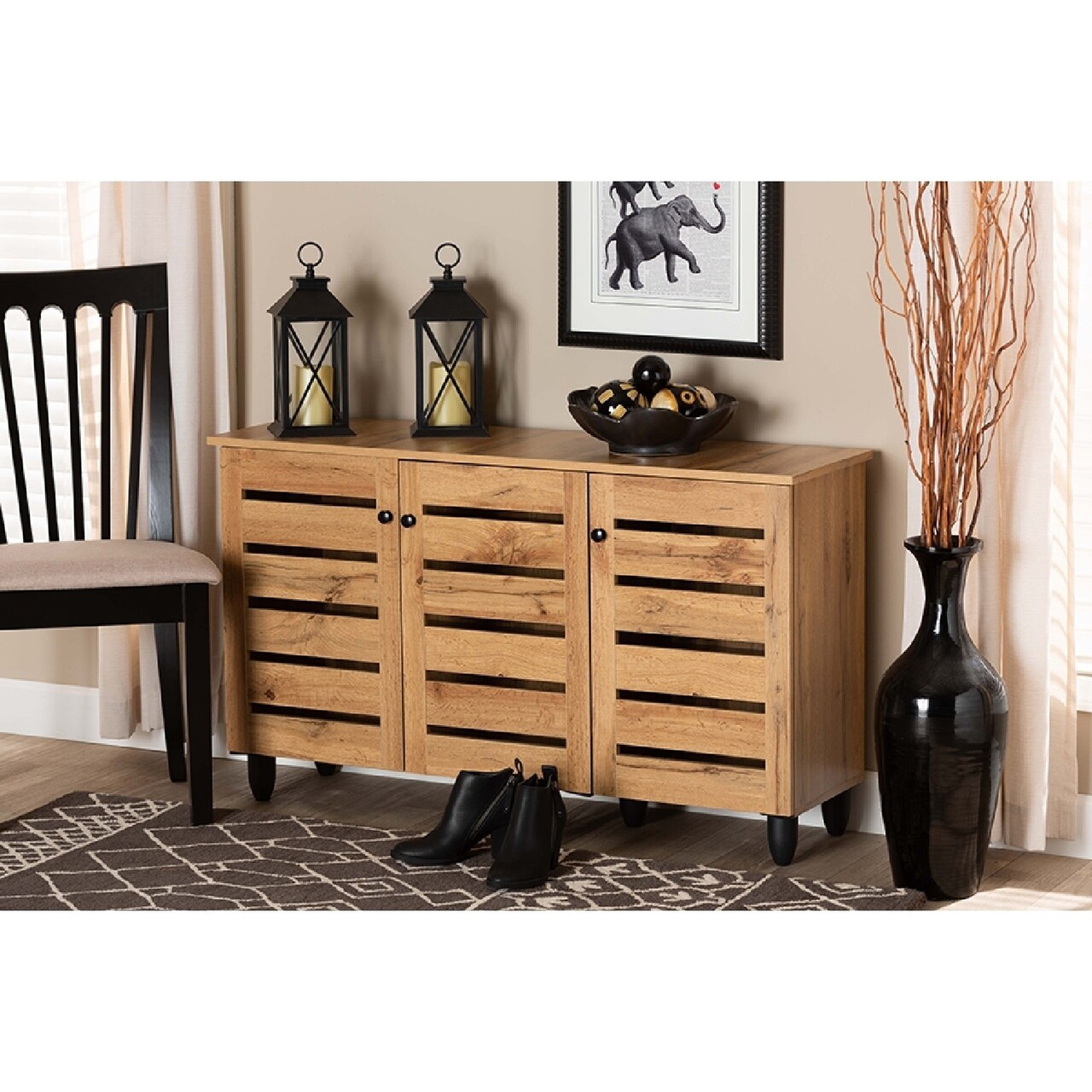 Darby home co slatted 20 pair shoe storage cabinet shop